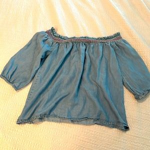 Blue Off the Shoulder Top